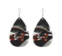 Orecchini a cerchio in acrilico per le donne orecchini pendenti oro moda boho goccia orecchini skateboard ruota ipoallergenico argento orecchini a goccia gioielli regalo San Valentino, One Size