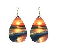 Orecchini a cerchio in acrilico per le donne orecchini pendenti oro moda boho goccia orecchini tramonto mare ipoallergenico argento orecchini a goccia gioielli regalo San Valentino, One Size, Nessuna
