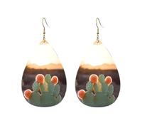 Orecchini a cerchio in acrilico per le donne orecchini pendenti oro moda boho goccia orecchini tramonto cactus argento ipoallergenico orecchini a goccia gioielli regalo San Valentino, One Size