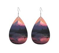Orecchini a cerchio in acrilico per le donne orecchini pendenti oro moda boho goccia orecchini tramonto paesaggio montagne lago argento ipoallergenico orecchini a goccia gioielli regalo San Valentino