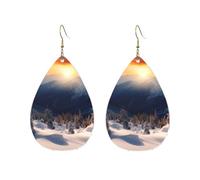 Orecchini a cerchio in acrilico per le donne orecchini pendenti oro moda boho goccia orecchini tramonto inverno montagne argento ipoallergenico orecchini a goccia gioielli regalo San Valentino, One