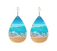 Orecchini a cerchio in acrilico per le donne orecchini pendenti oro moda boho goccia orecchini tropicali blu mare spiaggia ipoallergenico argento orecchini a goccia gioielli regalo San Valentino, One