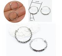 Orecchini a cerchio in argento 925% cerchietto uomo donna a intreccio hippy boho
