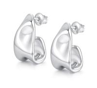 Orecchini a cerchio in argento 925 da donna, ipoallergenici, placcati in oro 14 carati, a goccia, spessi, in argento 925, per donne, gioielli alla moda, klein, Placcato oro, Nessuna pietra preziosa