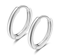 Orecchini a Cerchio in Argento 925 Donna Uomo 7mm 8mm 9mm 10mm 12mm Semplici Piccoli Cerchi per Cartilagine Trago Elica Anello Orecchio Huggy Creolo