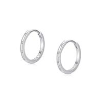 Orecchini a cerchio in argento 925, eleganti orecchini rotondi con zirconi da donna, gioielli alla moda