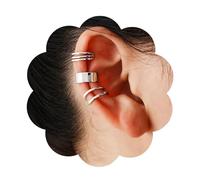 Orecchini a cerchio in argento 925, senza buco, a clip, per cartilagine, stile bohémien, da donna, minimalisti, a elica