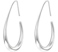 Orecchini a cerchio in argento a goccia, da donna, design minimalista, argento 925 ipoallergenico, gancio aperto per il massimo comfort, 30 x 40 cm