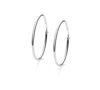 Orecchini a cerchio in argento da donna da 14-16- 22-25-30-35-40-50-60-70 e 80 mm. Regali per la tua sposa originali in argento Sterling (35 mm)
