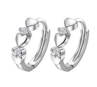 Orecchini a cerchio in argento per donna e design Showing Sweet and Charming Personality Charm | Made Of Materials orecchini pietre argento, Taglia unica, lega di zinco, Nessuna pietra preziosa