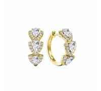 Orecchini a cerchio in argento placcato oro per le donne con zirconia cubica Huggie orecchini per compleanno, matrimonio, San Valentino, orecchini a perno oversize, One Size, Metallo, Non pietra