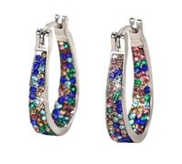 Orecchini a cerchio in argento plated ovale, a forma di cerchio, per donna, leggeri e leggeri, per uomo (mimetico, taglia unica)