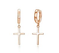 Orecchini a cerchio in argento Sterling 925, a forma di croce, minimalista, con ciondolo a forma di croce, orecchini a forma di croce, da donna, da uomo, ragazza, a forma di croce