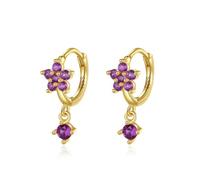 Orecchini A Cerchio In Argento Sterling 925 Con Zirconi Cubici Dai Colori Abbaglianti E Fiori Dolci, Per Donna, Gioielli Raffinati Per Feste E Matrimoni