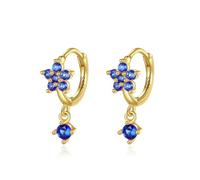 Orecchini A Cerchio In Argento Sterling 925 Con Zirconi Cubici Dai Colori Abbaglianti E Fiori Dolci, Per Donna, Gioielli Raffinati Per Feste E Matrimoni