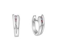 Orecchini a cerchio in argento sterling 925 lucido lucido zirconi colorati multi