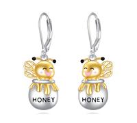 Orecchini a cerchio, in argento Sterling, a forma di uccello, a forma di insetto, con chiusura a monachella, idea regalo per donne, 1, Argento sterling, Nessuna pietra preziosa