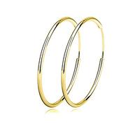 Orecchini a cerchio in argento Sterling con anello infinito, gioielli per donne e ragazze, diametro: 20, 30, 40, 50, 60 mm, Argento sterling, Nessuna pietra preziosa