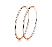 Orecchini a cerchio in argento Sterling, con anello senza fine, gioielli per donne e ragazze, diametro 20, 30, 40, 50, 60 mm, Argento sterling, Non pietra preziosa