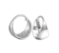 Orecchini a cerchio in argento sterling rodiato con ampia cupola, 16-18 mm, 18mm inside diameter, Argento Sterling rodiato, Nessuna pietra preziosa