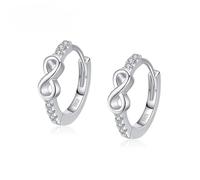 Orecchini a cerchio, in argento Sterling S925, con zirconi, amore infinito, 3,4 x 9,8 mm, per donna