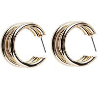 Orecchini a Cerchio in Argento Tubo Tondo Alto Lucido Click Top Piercing Orecchini a Cerchio Grandi per Le Donne Regali di gioielleria per Ragazze Fashion Book