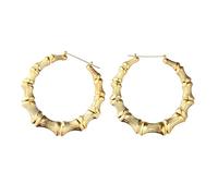 Orecchini a cerchio in bambù da donna, grandi cerchi dorati oversize, gioielli hip hop