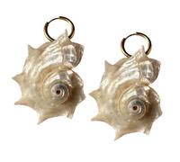 Orecchini a cerchio in conchiglia naturale, trama marina, diametro 4 cm, sofisticati, comodi da indossare tutti i giorni, accessori naturali spinosi