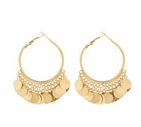 Orecchini a cerchio in filigrana bohémien fatti a mano unico oro scava fuori moneta disco nappa leggeri grandi orecchini pendenti per le donne stile etnico boho gioielli alla moda regali, Zinco