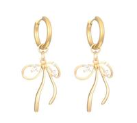 Orecchini a cerchio in lega con fiocco pendenti, gioielli da donna, ornamenti perfetti per il tuo look casual unico, One Size, come descritto, come descritto