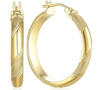 Orecchini a cerchio in oro 14 carati orecchini a cerchio per le donne grandi orecchini a cerchio da donna spessi per donna eleganza moderna 25/30 MM, 25MM, Oro giallo, Non pietra preziosa