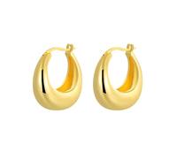 Orecchini a cerchio in oro 19 x 21 mm per donna nuovo anno gioielli, ChunkySans pierres précieuses, Rame, Nessuna pietra preziosa