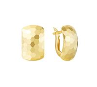 Orecchini a cerchio in oro, alla moda, motivo a nido d'ape, veri gioielli per San Valentino, Oro giallo 9 carati (375), Nessuna pietra preziosa