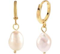 Orecchini a cerchio in oro con ciondoli alla moda con ciondoli a forma di perla per donna Orecchini di perle leggeri fatti a mano a Natale