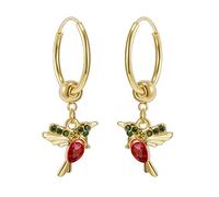 Orecchini a Cerchio in Oro con Uccellino di Cristallo alla Moda per Le Donne Ragazze Simpatici Orecchini Animali con Colibrì Rosso Blu Gioielli per Feste estetiche Convenient And Clever