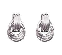 Orecchini a cerchio in oro e argento, design geometrico, accessorio portatile per donne alla moda, look moderno, orecchini geometrici, One Size, come descritto, come descritto