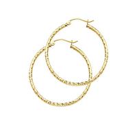 Orecchini a cerchio in oro giallo 14 carati, 1,5 mm, 33/25/20/15 mm