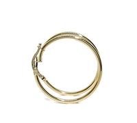 Orecchini a cerchio in oro giallo 18 carati, larghezza 2 mm, diametro esterno 3,40 cm, un regalo spettacolare a un prezzo spettacolare. Peso: 2,10 g di oro 18 carati.