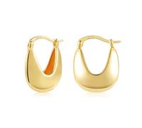 Orecchini a cerchio in oro massiccio per donne e ragazze, orecchini a cerchio spessi lucidi 14K ipoallergenici S925 Regali di gioielli alla moda