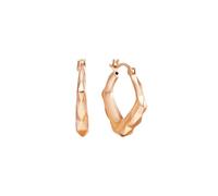 Orecchini a cerchio in oro rosa, da donna, moderni, veri gioielli alla moda, classici per San Valentino, Oro rosa 9 carati (375), Nessuna pietra preziosa
