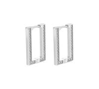 Orecchini a cerchio, in oro, set di zirconi quadrati geometrici per donne e matrimoni, KupferGeometrische Quadratische runde Form, Rame, Zirconia cubica