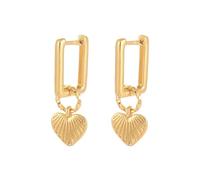 Orecchini A Cerchio In Oro Un Orecchino In Metallo Quadrato Semplice Con Fibbia Dell'orecchio A Righe A Forma Di Cuore Piccoli Orecchini A Cerchio A Forma Di Boho Gioielli Fatti A Mano Regalo