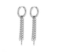 Orecchini a cerchio, in stile occidentale, con croce e cono, in acciaio inox, ideali come regalo per vacanze, feste di famiglia, matrimoni, acciaio inox, Non pietra preziosa