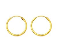 Orecchini a cerchio in vero oro giallo 18 carati certificato Divine Design