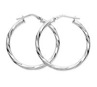 Orecchini a cerchio intrecciati in argento Sterling 925 da 30 mm, design moderno a torsione, orecchini a cerchio in argento massiccio piccoli, medi e quotidiani, set di orecchini in argento per