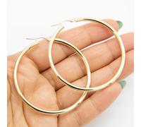 Orecchini A Cerchio Lucidi E Semplici In Oro Giallo 10K 3Mm X 55Mm 2 1/8"