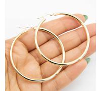 Orecchini A Cerchio Lucidi E Semplici In Oro Giallo 10K 3Mm X 55Mm 2 1/8"