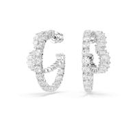 Orecchini a cerchio Matrix Taglio misto, Cuore, Bianchi, Placcato rodio