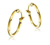 Orecchini a Cerchio Miore da Donna in oro Giallo Lucido, Vero Oro 18KT 750, oro. Orecchini torchon Prodotti in Italia con chiusura a perno passante a scatto. Un cerchio in oro a spirale.