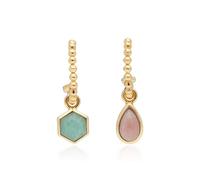 Orecchini A Cerchio Mismatched In Rhodochrosite E Amazonite